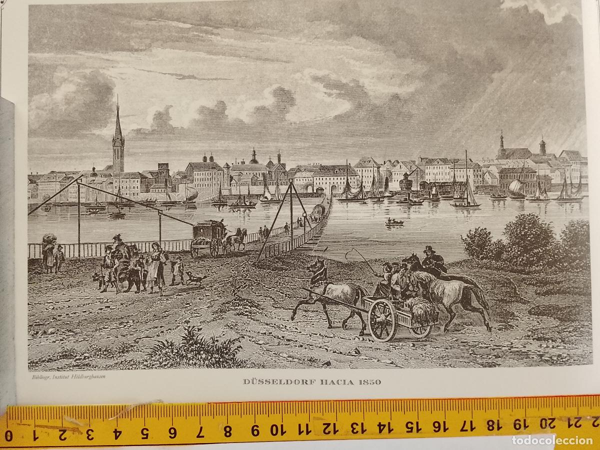 Coleccionismo: IMAGEN PARA ENMARCAR DE GRABADO O LITOGRAFIA DE LA EPOCA - DUSSELDORF CIRCA A&Ntilde;O 1850