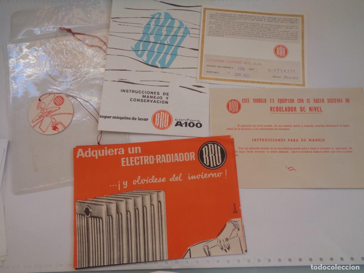 Coleccionismo: LOTE DE 5 DOCUMENTOS DE ELECTRODOMESTICOS BRU , 1963 . EN SU FUNDA ORIGINAL