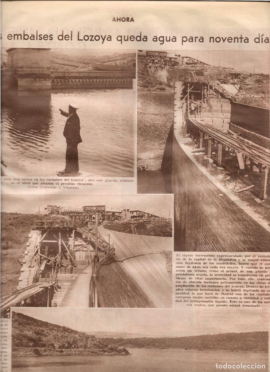 Coleccionismo: A&Ntilde;O 1933 RECORTE PRENSA MADRID SEQUIA OBRAS DE AMPLIACION EMBALSES DEL LOZOYA PANTANO