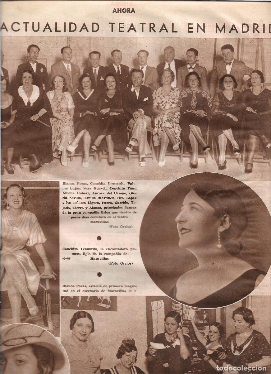 Coleccionismo: A&Ntilde;O 1933 RECORTE PRENSA TEATRP MADRID ARTISTAS DE LA COMPA&Ntilde;IA LIRICA DEBUT EN EL TEATRO MARAVILLAS