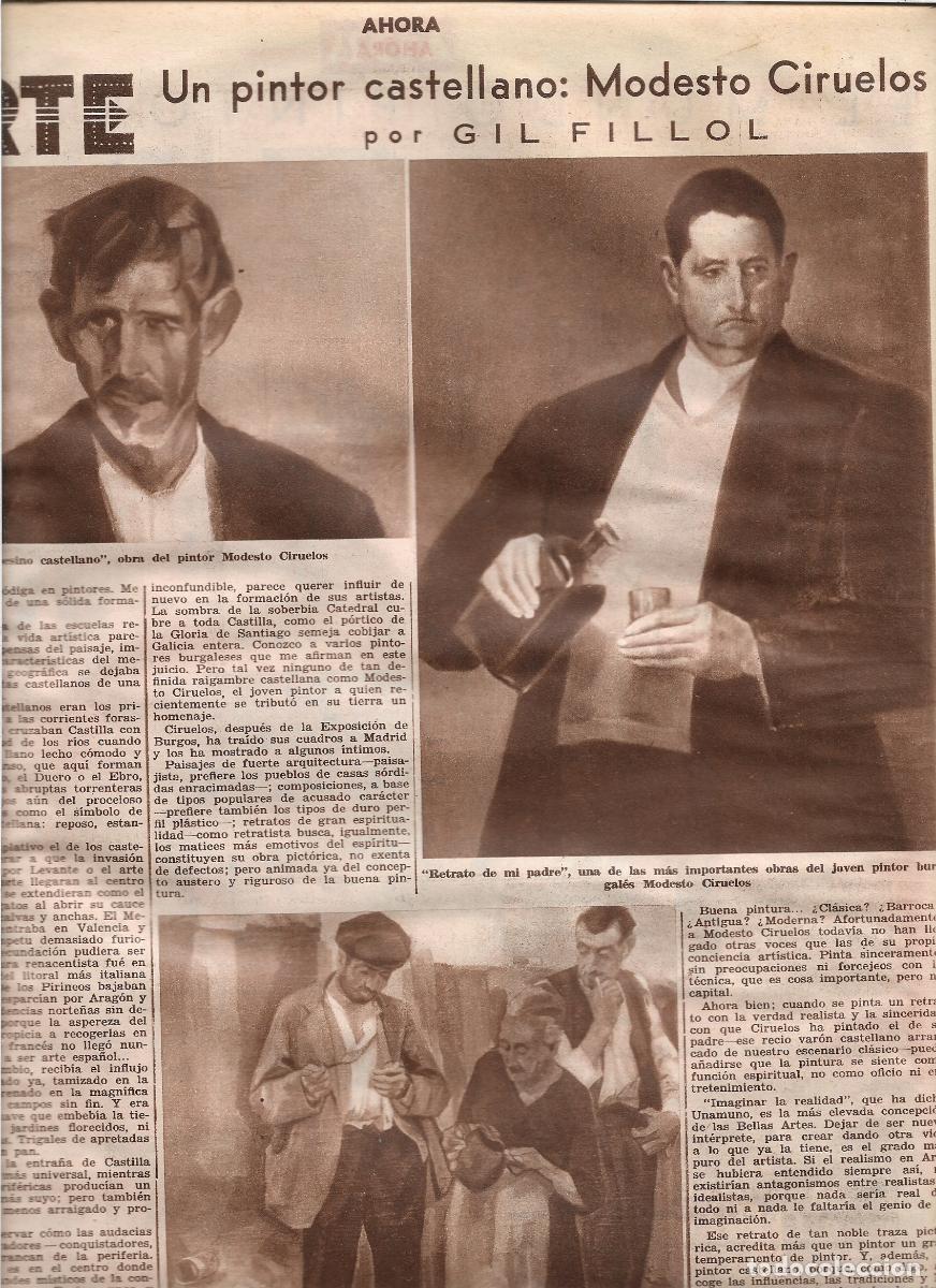 Coleccionismo: A&Ntilde;O 1933 RECORTE PRENSA PINTURA MODESTO CIRUELOS PINTOR CASTELLANO CAMPESINO MI PADRE