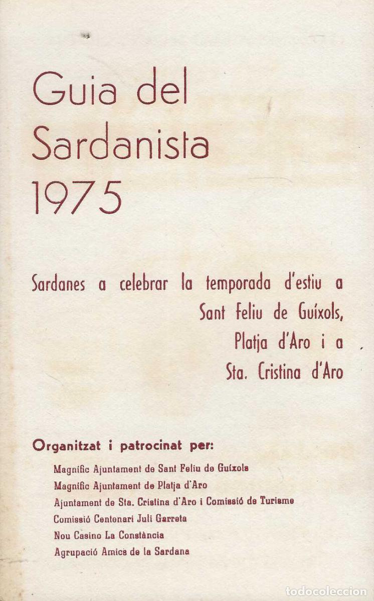 Coleccionismo: GUIA SARDANISTA 1975 - VALL D'ARO