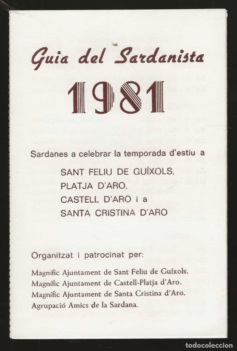 Coleccionismo: GUIA DEL SARDANISTA 1981 - VALL D'ARO + CARTELL FESTA MAJOR 1981