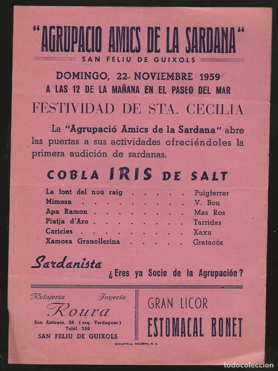 Coleccionismo: AGRUPACI&Oacute; AMICS DE LA SARDANA -- SANT FELIU DE GU&Iacute;XOLS