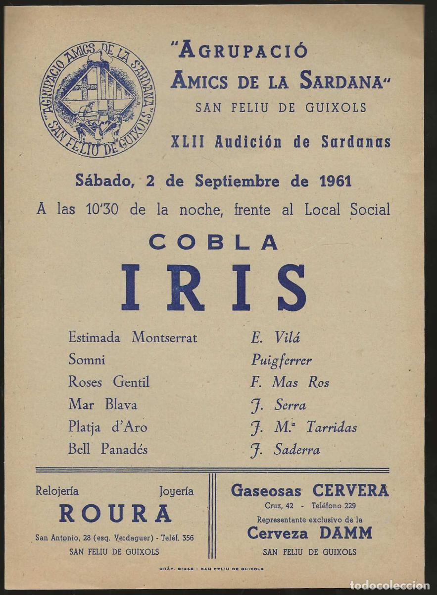 Coleccionismo: AGRUPACI&Oacute; AMICS DE LA SARDANA -- SANT FELIU DE GU&Iacute;XOLS