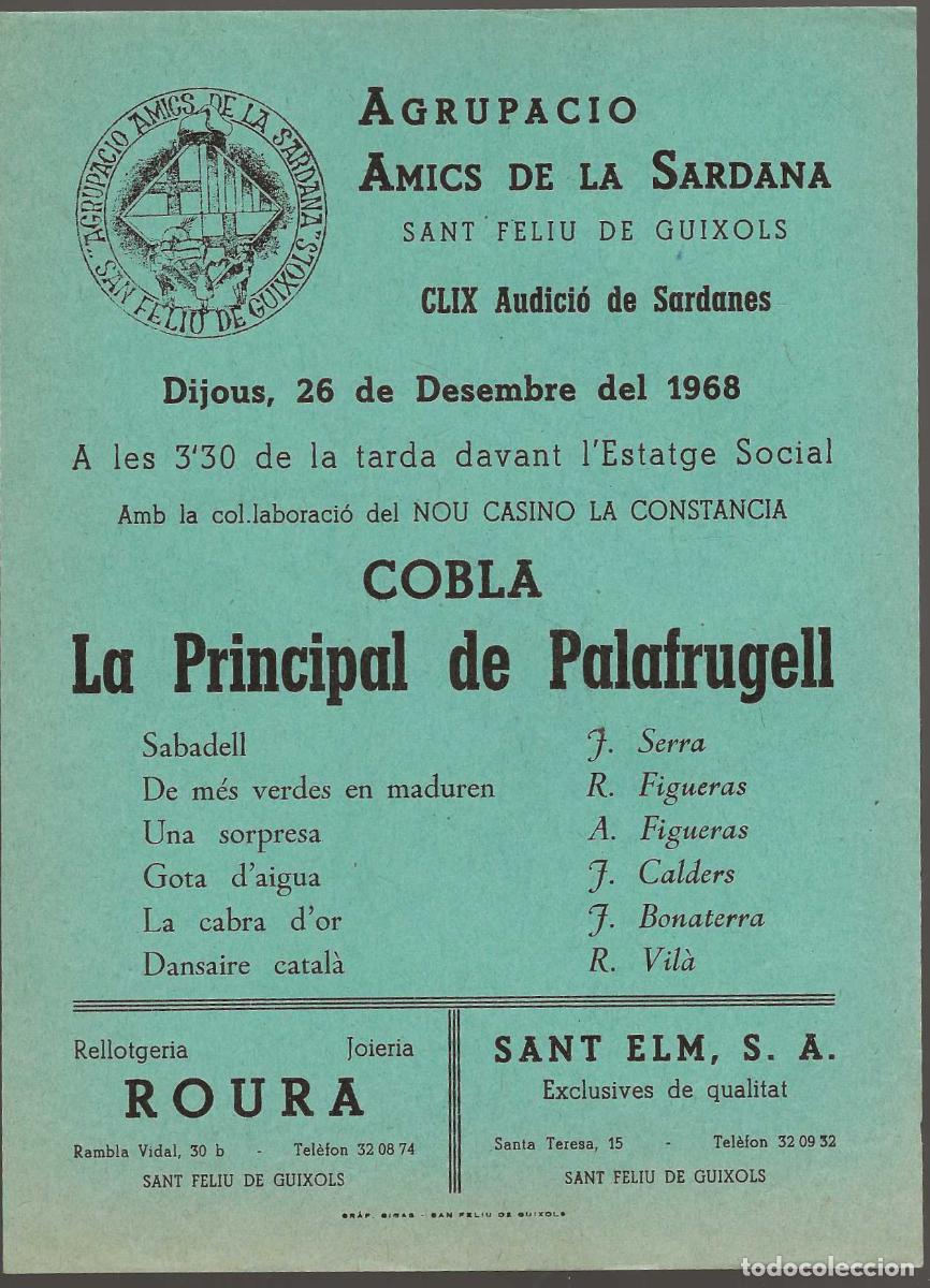 Coleccionismo: AGRUPACI&Oacute; AMICS DE LA SARDANA -- SANT FELIU DE GU&Iacute;XOLS