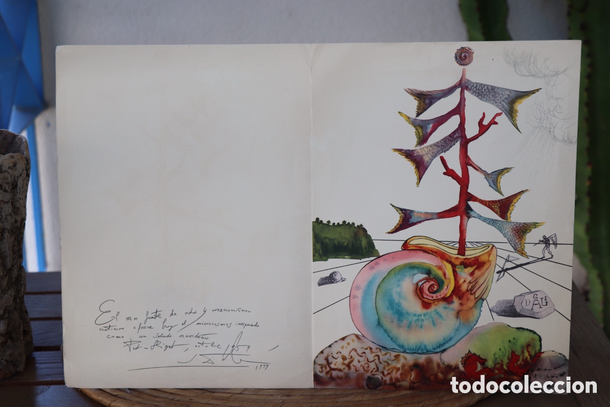 Coleccionismo: Dali Felicitaci&oacute;n reproducci&oacute;n Activi&oacute;n 1959
