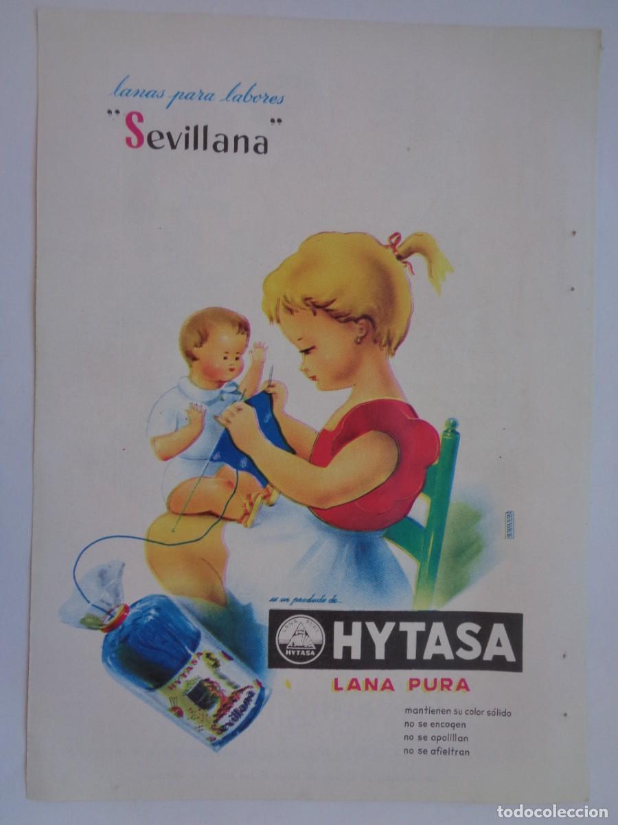 Coleccionismo: HOJA DE REVISTA CON ANUNCIO DE LANAS DE HYTASA , SEVILLA . A&Ntilde;OS 50