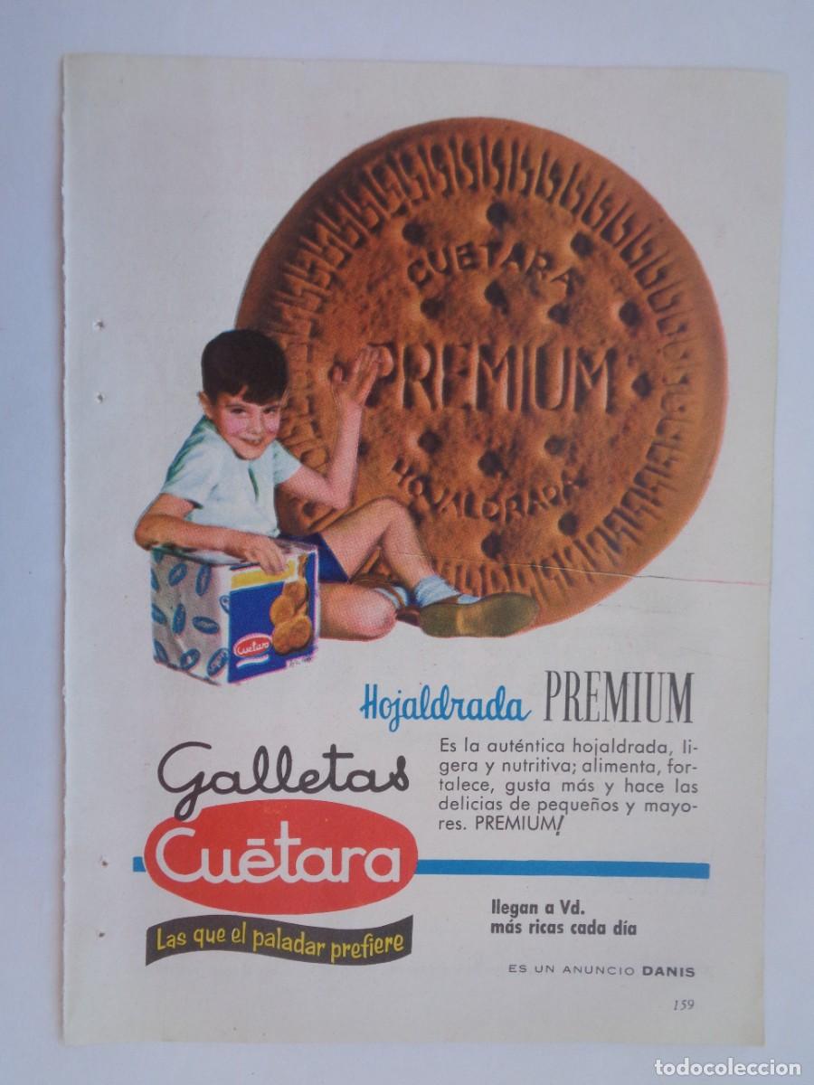 Coleccionismo: HOJA DE REVISTA CON ANUNCIO DE GALLETAS CUETARA . A&Ntilde;OS 50