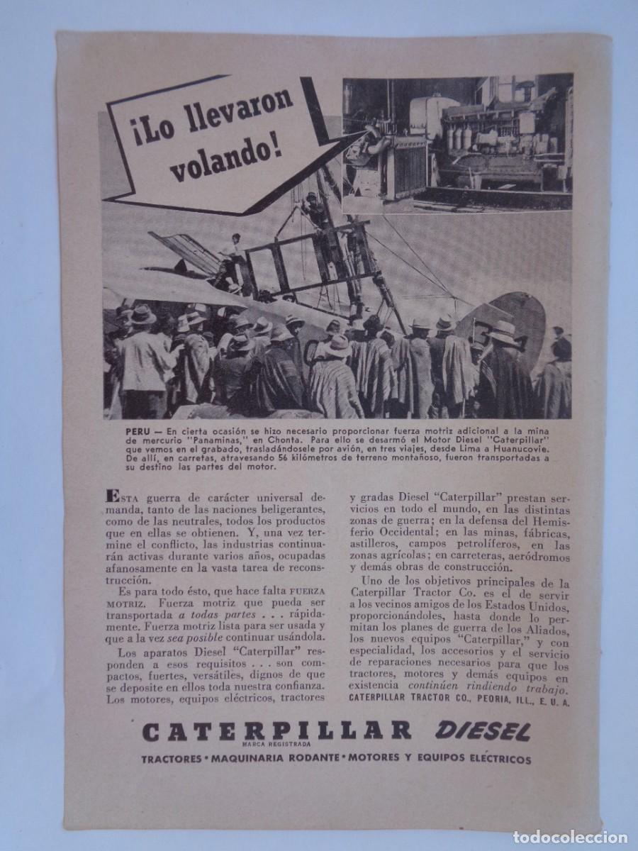 Coleccionismo: HOJA DE REVISTA CON ANUNCIO DE CATERPILLAR DIESEL , A&Ntilde;OS 40 EN PLENA 2&ordf; GUERRA MUNDIAL