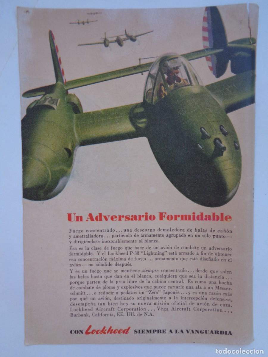 Coleccionismo: HOJA DE REVISTA CON ANUNCIO DE AVIONES LOCKHEED , A&Ntilde;OS 40 EN PLENA 2&ordf; GUERRA MUNDIAL