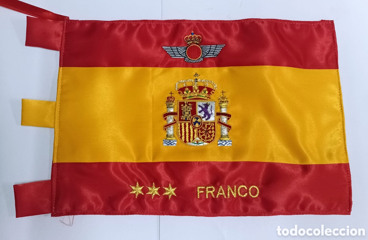 Coleccionismo: Bandera de Espa&ntilde;a de sobremesa bordada