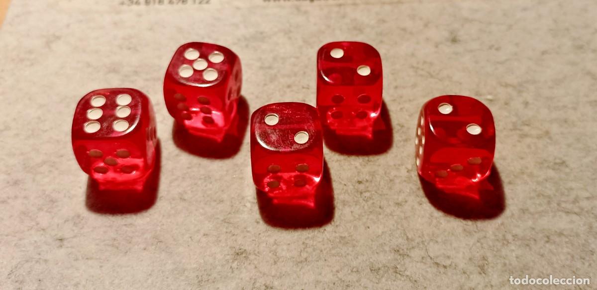 Coleccionismo: 5 DADOS DE JUEGO ROJOS - Foto 3