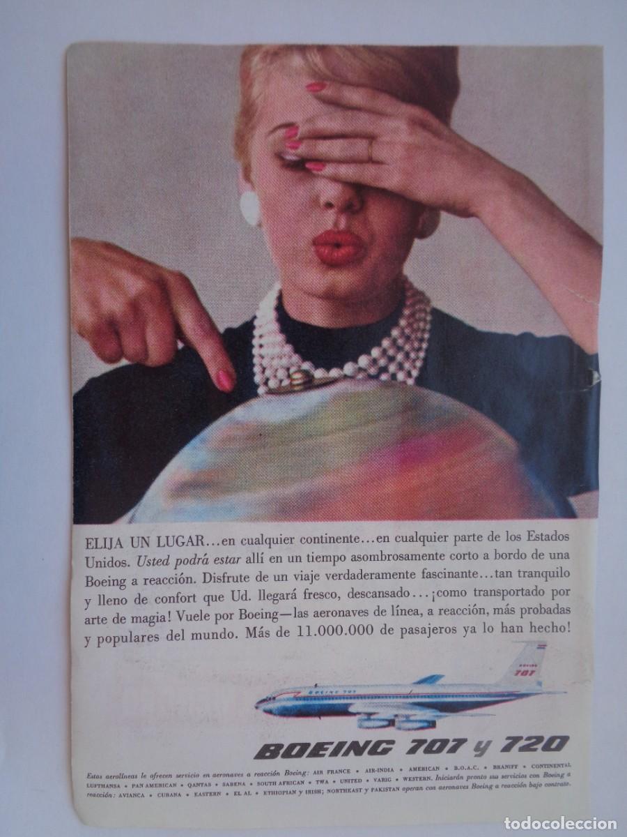 Coleccionismo: HOJA DE REVISTA CON ANUNCIO DE AVION BOEING 707 Y 720 . A&Ntilde;OS 60
