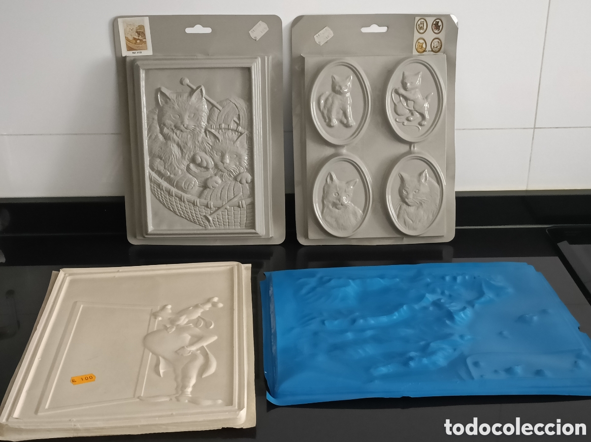 Coleccionismo: Lote vintage Moldes PVC gatos, Goofy y mapa Espa&ntilde;a