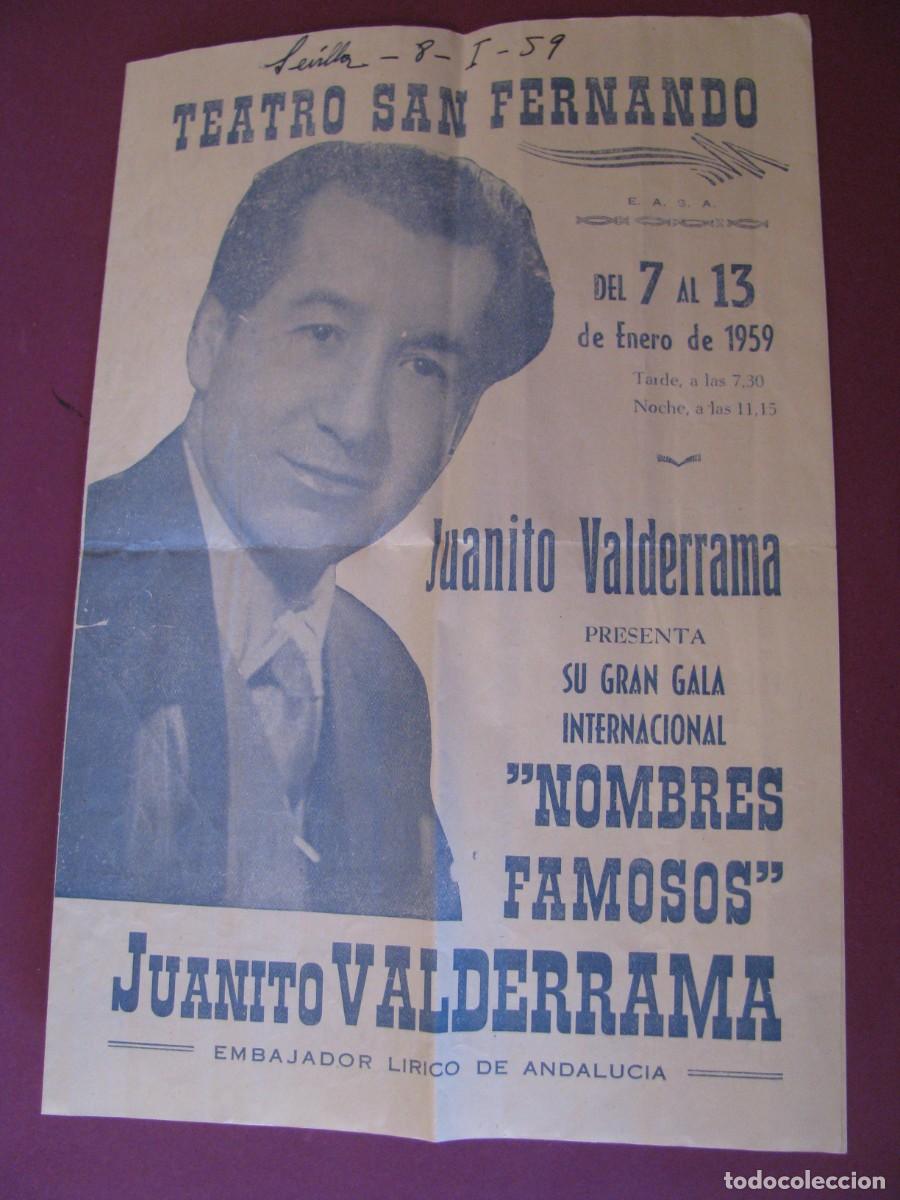 Coleccionismo: PROGRAMA DE ESPECT&Aacute;CULO. TEATRO SAN FERNANDO, SEVILLA 1959. JUANITO VALDERRAMA, ANTONIO MACHIN