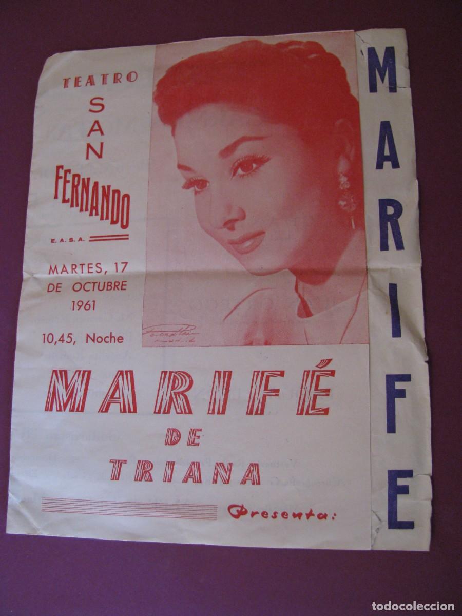 Coleccionismo: PROGRAMA DE ESPECT&Aacute;CULO. TEATRO SAN FERNANDO, SEVILLA 1961. MAIF&Eacute; DE TRIANA.