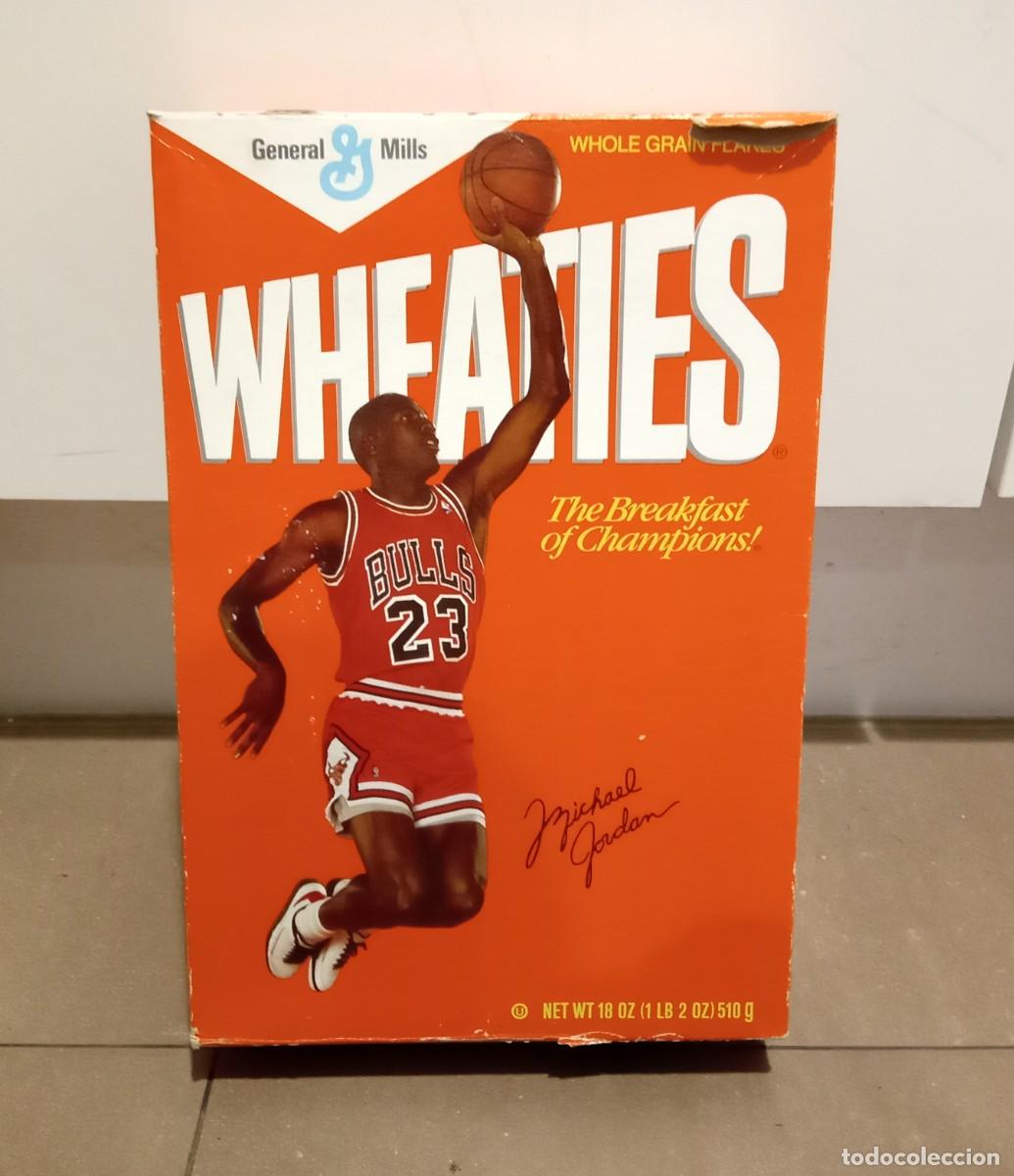 Coleccionismo: CAJA BOX PAQUETE DE CEREALES WHEATIES MICHAEL JORDAN CHICAGO BULLS 1988 1989 VACIA NIKE AIR (RF:02)