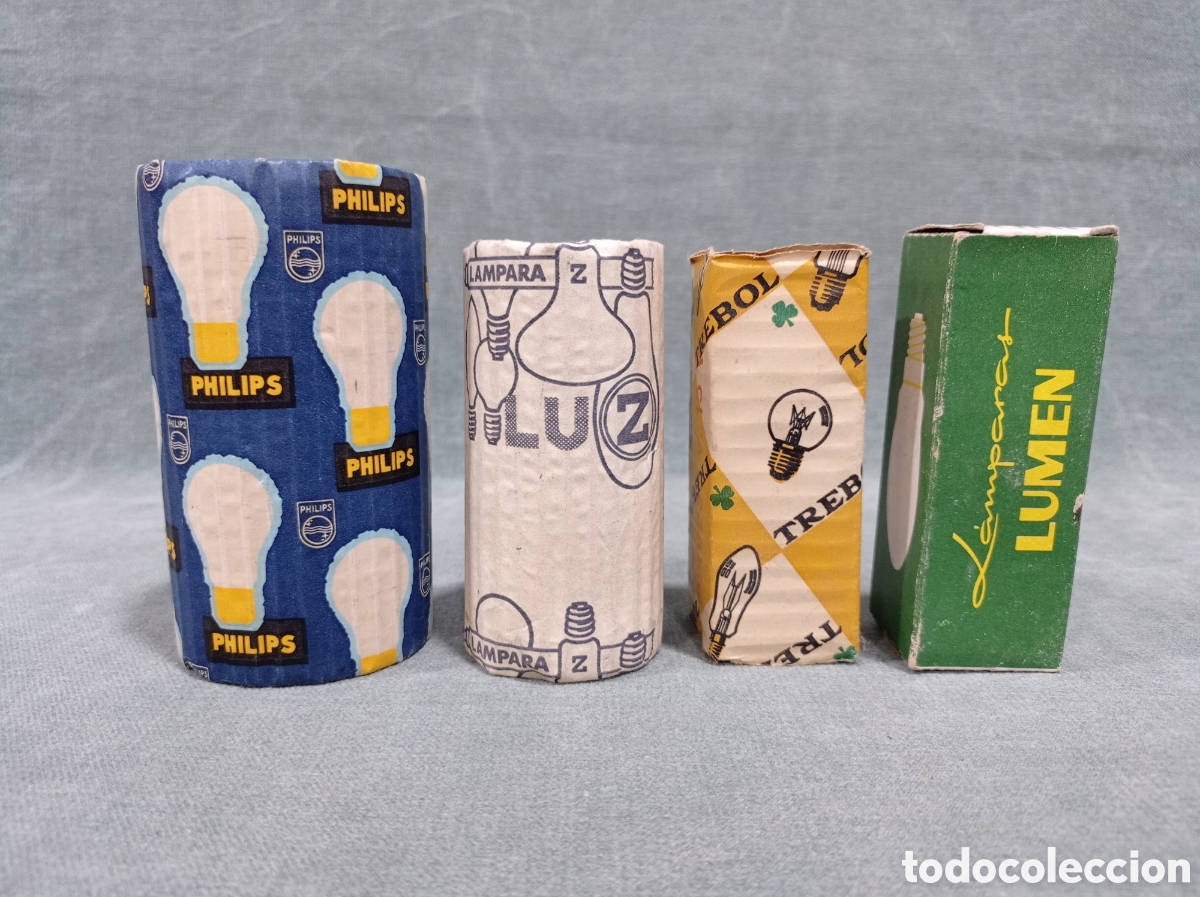 Coleccionismo: ANTIGUA BOMBILLA - LOTE DE 4 - PHILIPS - Z - TREBOL - LUMEN