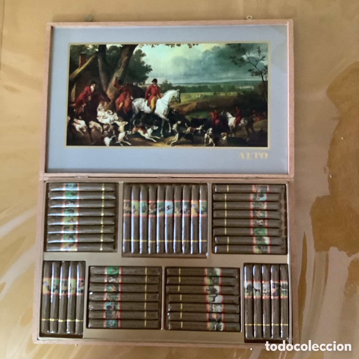 Coleccionismo: Caja de madera con 50 puros Alto - Foto 2