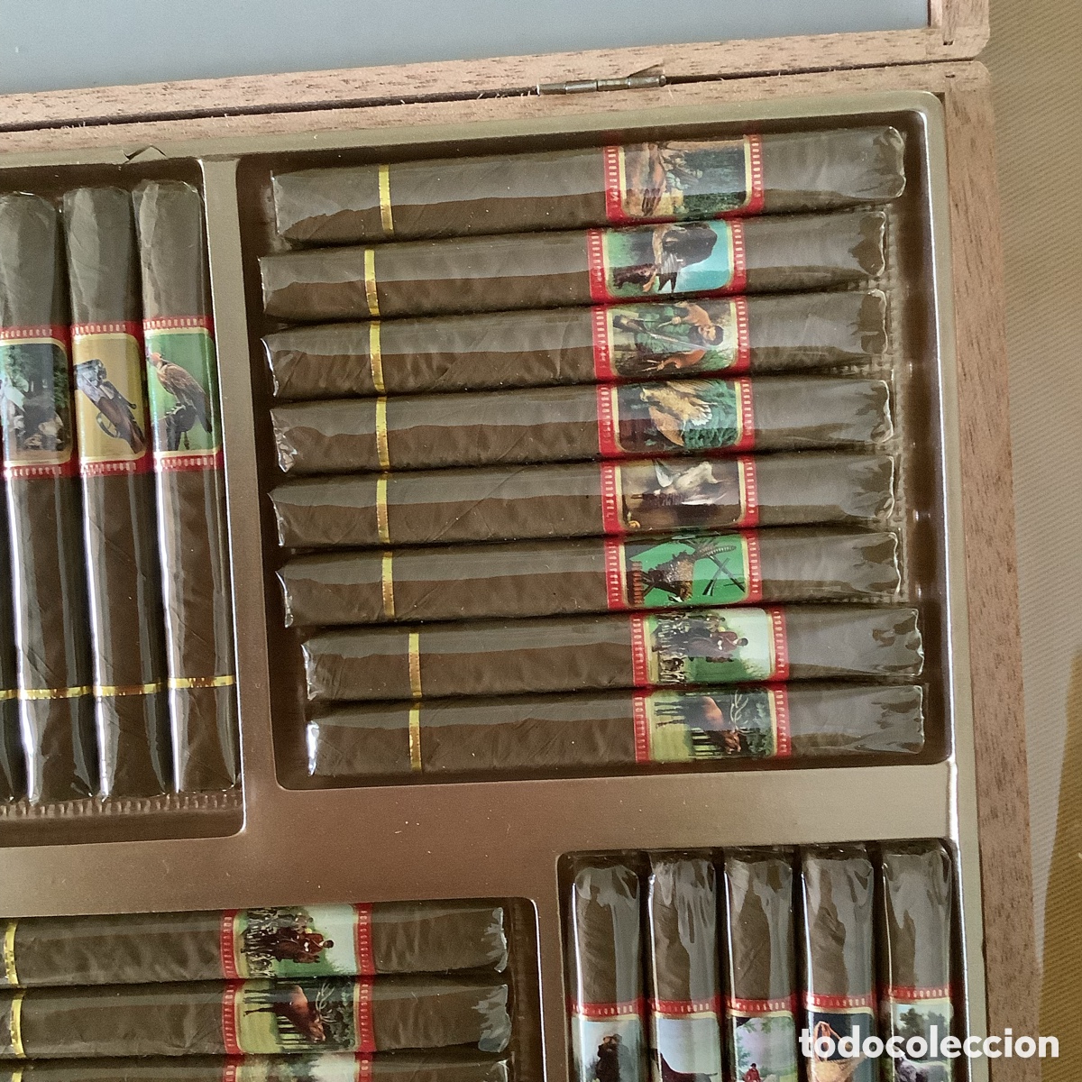 Coleccionismo: Caja de madera con 50 puros Alto - Foto 5