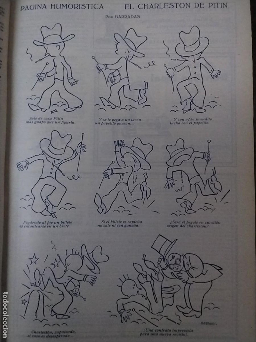 Coleccionismo: PAGINA HUMORISTICA EL CHARLESTON DE PITIN POR BARRADAS HOJA A&Ntilde;O 1928
