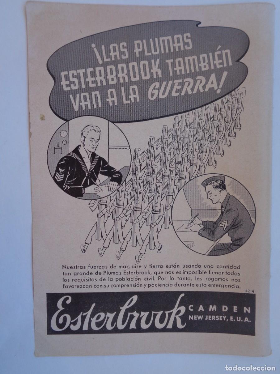 Coleccionismo: HOJA DE REVISTA CON ANUNCIO DE PLUMAS ESTERBEOOK , A&Ntilde;OS 40 EN PLENA 2&ordf; GUERRA MUNDIAL