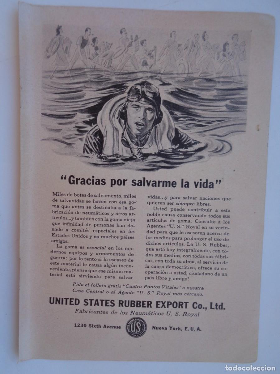Coleccionismo: HOJA DE REVISTA CON ANUNCIO DE NEUMATICOS RUBBER EXPORT , A&Ntilde;OS 40 EN PLENA 2&ordf; GUERRA MUNDIAL