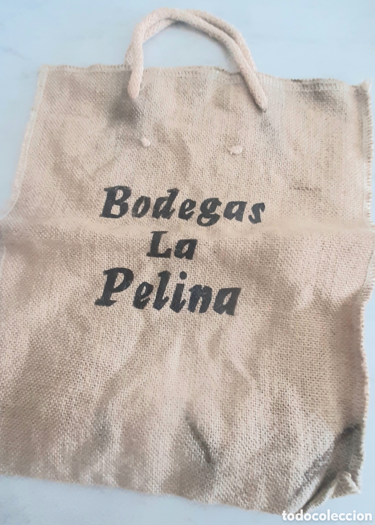 Coleccionismo: antiguo saco de arpillera bodegas La pelina