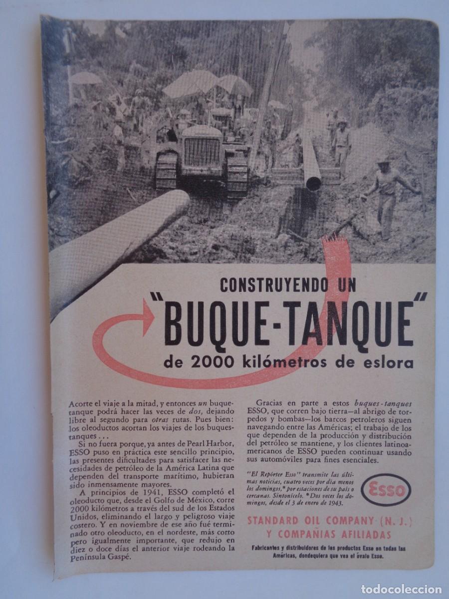 Coleccionismo: HOJA DE REVISTA CON ANUNCIO DE COMPA&Ntilde;IA PETROLIFERA ESSO , A&Ntilde;OS 40 EN PLENA 2&ordf; GUERRA MUNDIAL