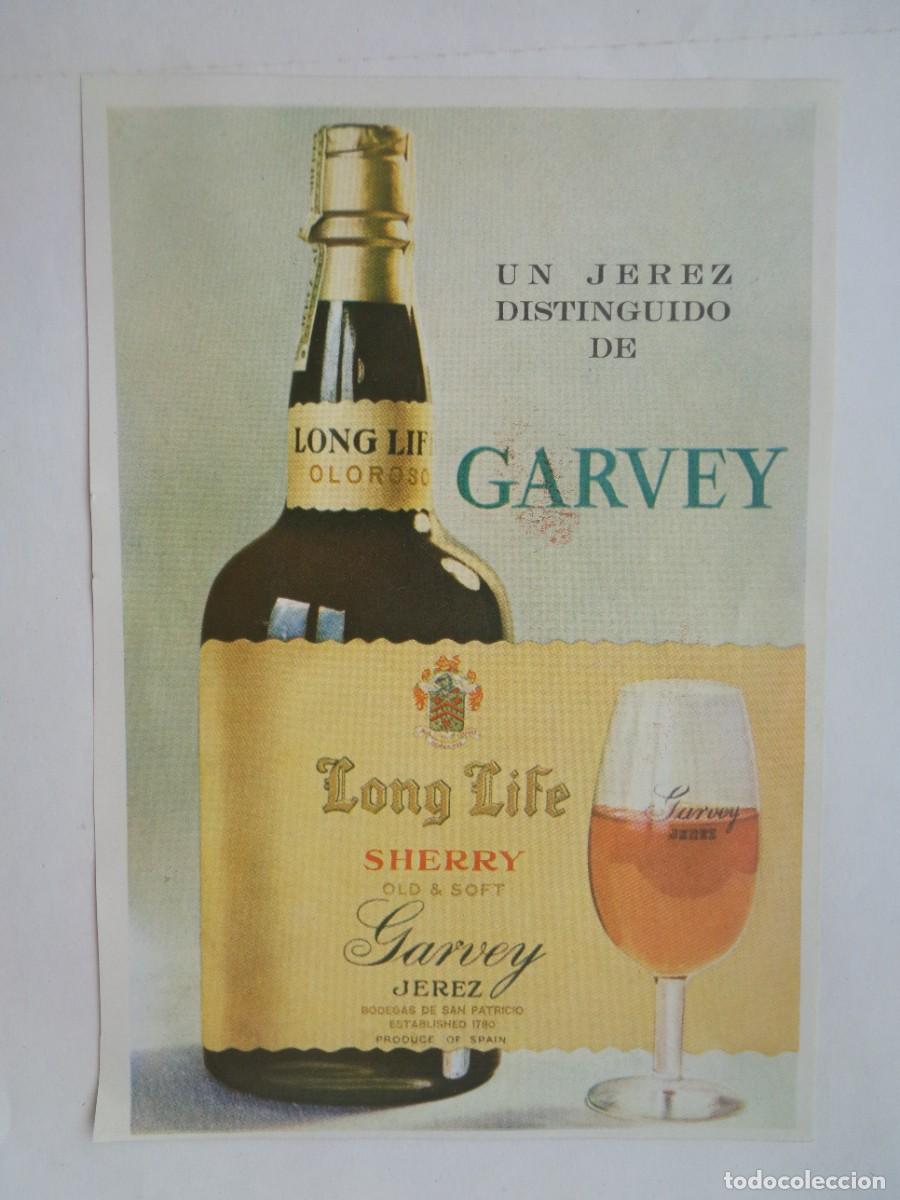 Coleccionismo: HOJA DE REVISTA CON ANUNCIO DE JEREZ LONG LIGE , DE GARVEY . A&Ntilde;OS 50
