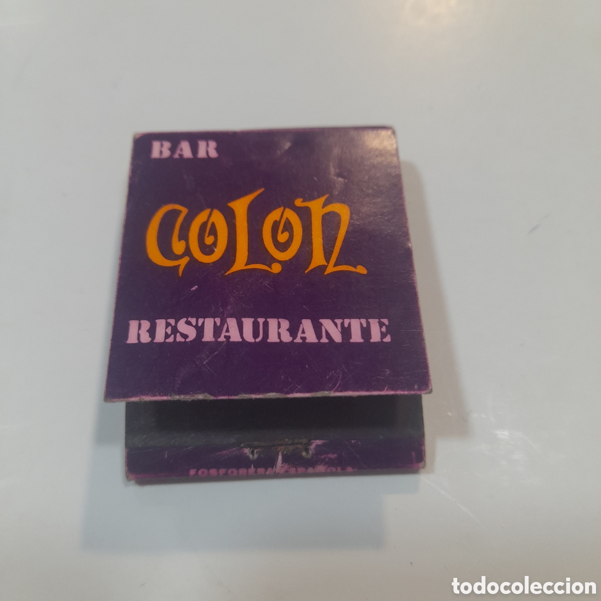 Coleccionismo: Caja de cerillas Bar Col&oacute;n (Bilbao)