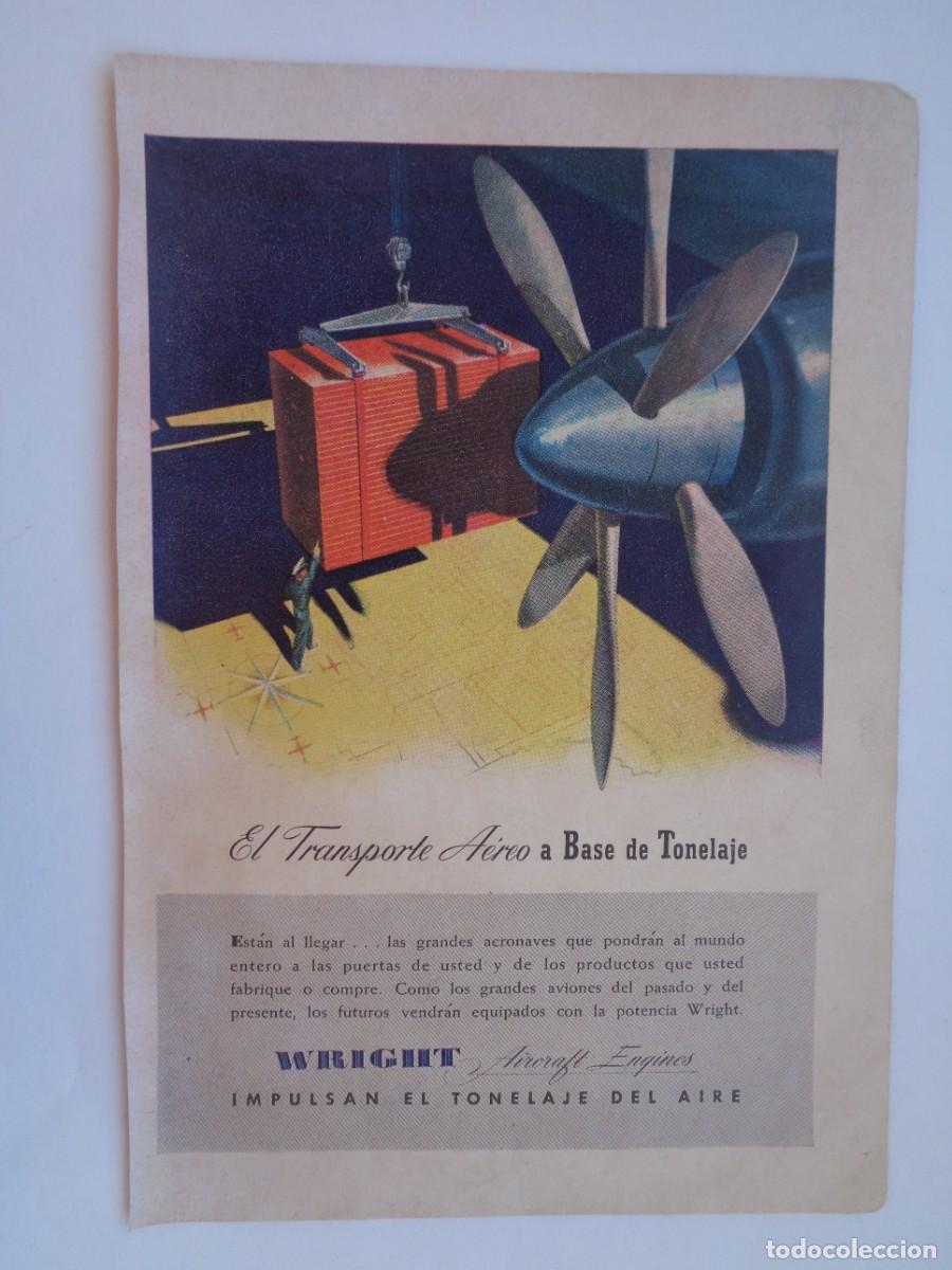 Coleccionismo: HOJA DE REVISTA CON ANUNCIO DE MOTORES DE AVION WRIGHT . A&Ntilde;OS 50