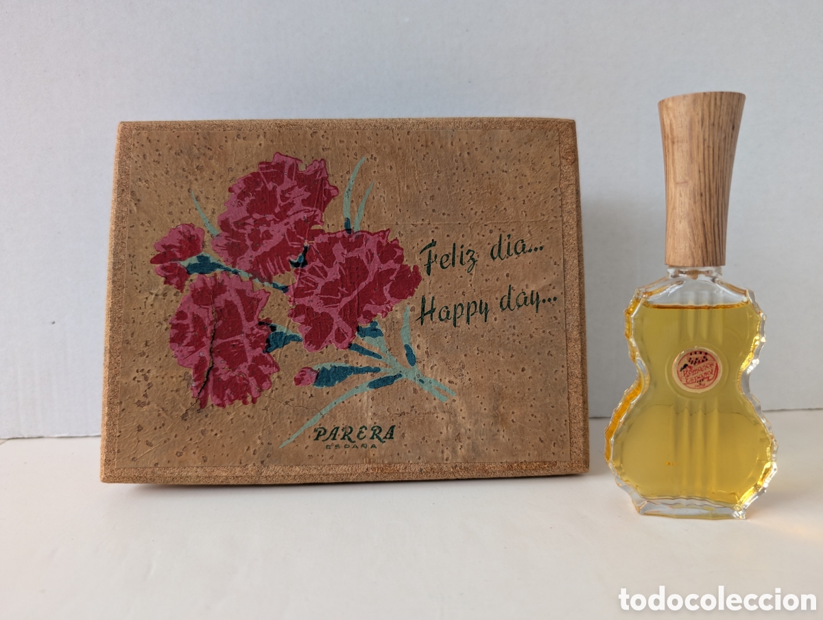 Sammeln: Antiguo Cofre Corcho PARERA A&ntilde;os 60 - Colonia ROMANCE Completo y LLENO de Origen - Nuevo de Stock Dr