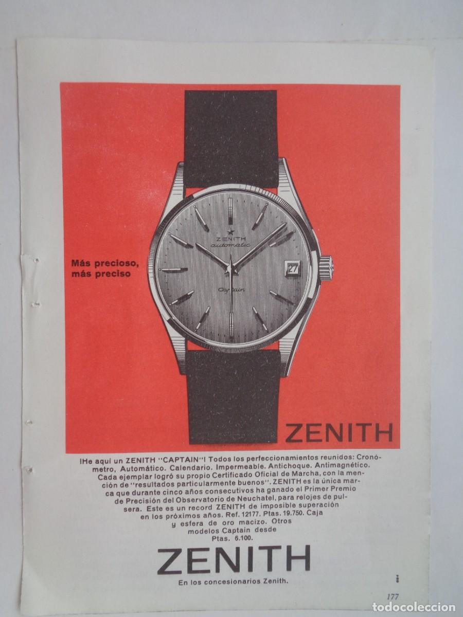 Coleccionismo: HOJA DE REVISTA CON ANUNCIO DE RELOJ ZENIT . A&Ntilde;OS 50