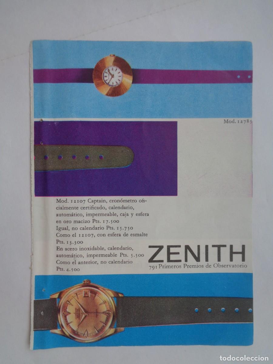 Coleccionismo: HOJA DE REVISTA CON ANUNCIO DE RELOJ ZENIT , A&Ntilde;OS 50