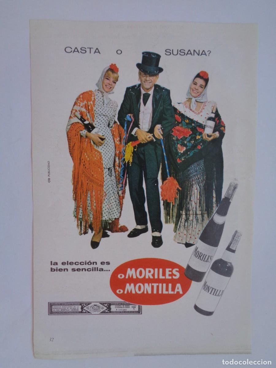Coleccionismo: HOJA DE REVISTA CON ANUNCIO DE VINOS DE MONTILLA Y MORILES ( CORDOBA ). A&Ntilde;OS 50
