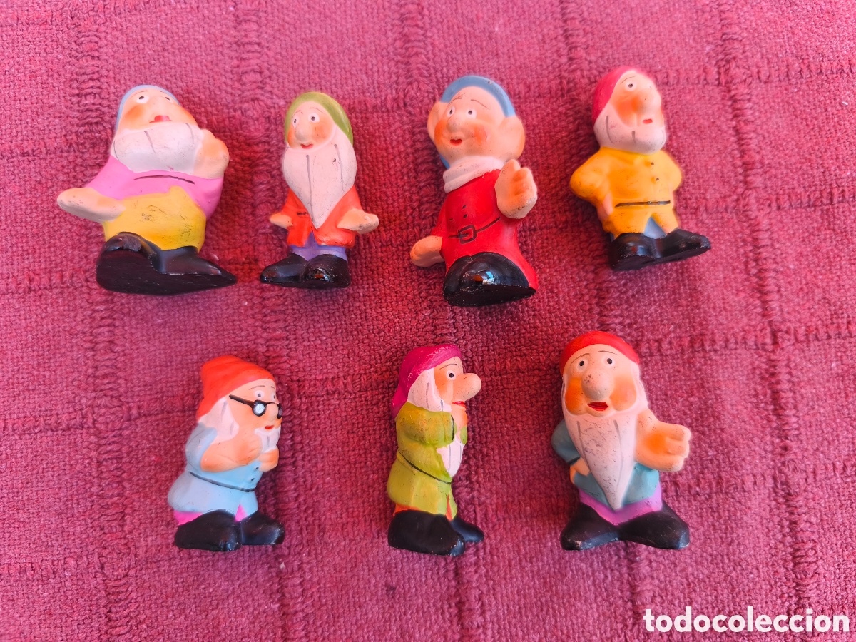 Coleccionismo: ENANITOS DE BLANCANIEVES LOS 7 ENANITOS DE BLANCANIEVES DE ESCAYOLA PINTADA, PERSONAJES DE CUENTO