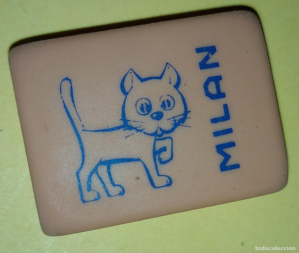 Coleccionismo: ANTIGUA GOMA DE BORRAR MILAN DIBUJOS DE ANIMALES A&Ntilde;OS 70 80 GOMA MIGA DE PAN