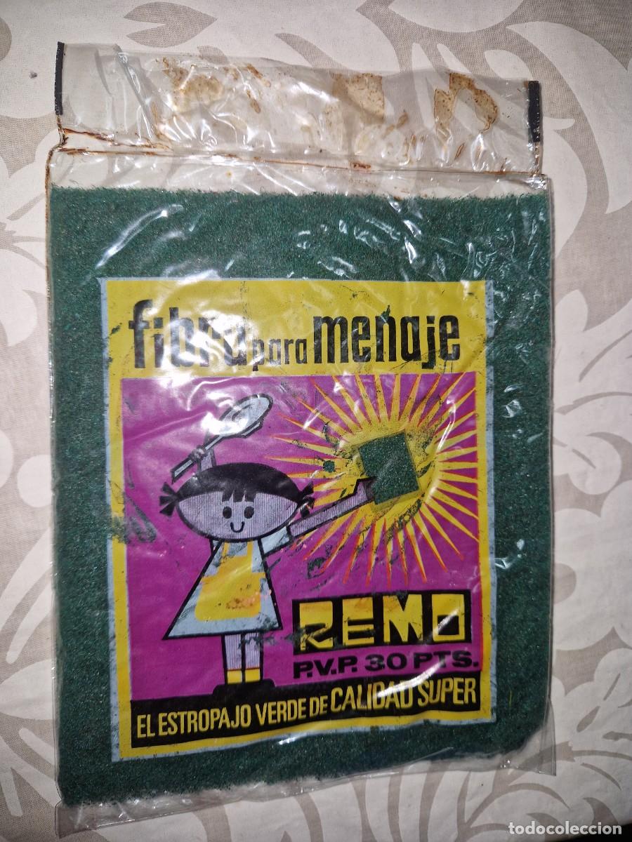 Coleccionismo: ANTIGUO ESTROPAJO FIBRA VERDE, FIBRA PARA MENAJE, A&Ntilde;OS 70