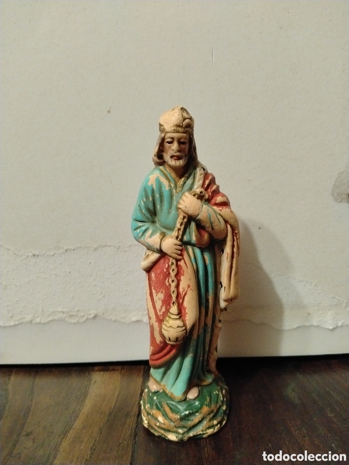 Coleccionismo: Figura de Bel&eacute;n. Rey. Terracota.