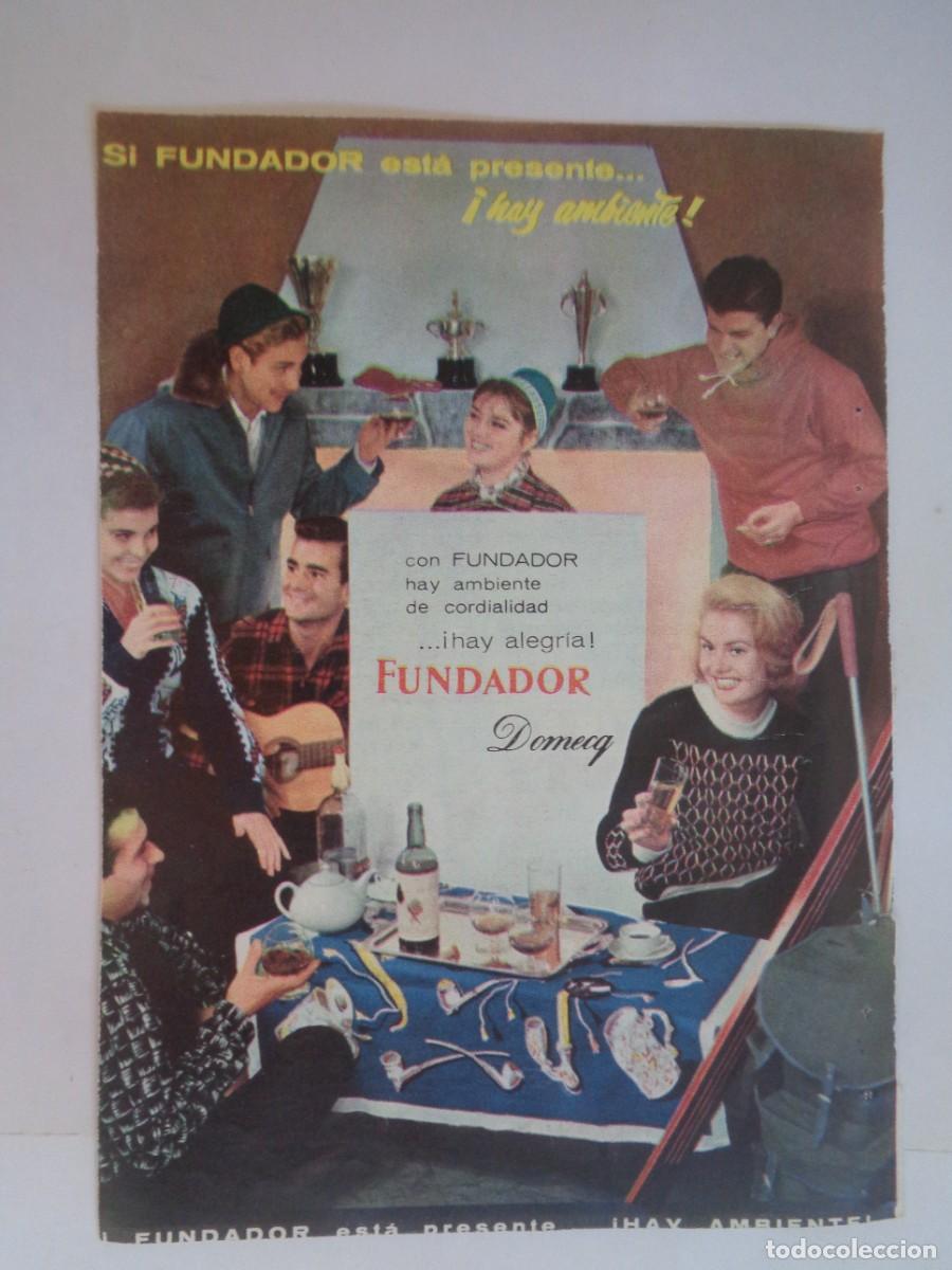 Coleccionismo: HOJA DE REVISTA CON ANUNCIO DE CO&Ntilde;AC FUNDADOR DE DOMECQ . A&Ntilde;OS 50