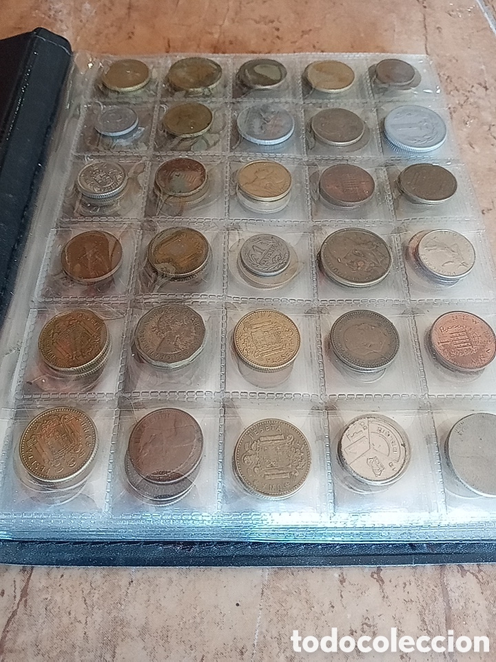 Coleccionismo: ALBUM DE MONEDAS ANTIGUAS ESPA&Ntilde;A PESETAS E INTERNACIONALES
