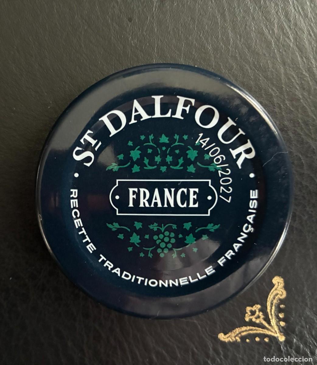 Coleccionismo: TAPA MERMELADA ST DALFOUR AZUL OSCURA Y VERDE CAP JAM