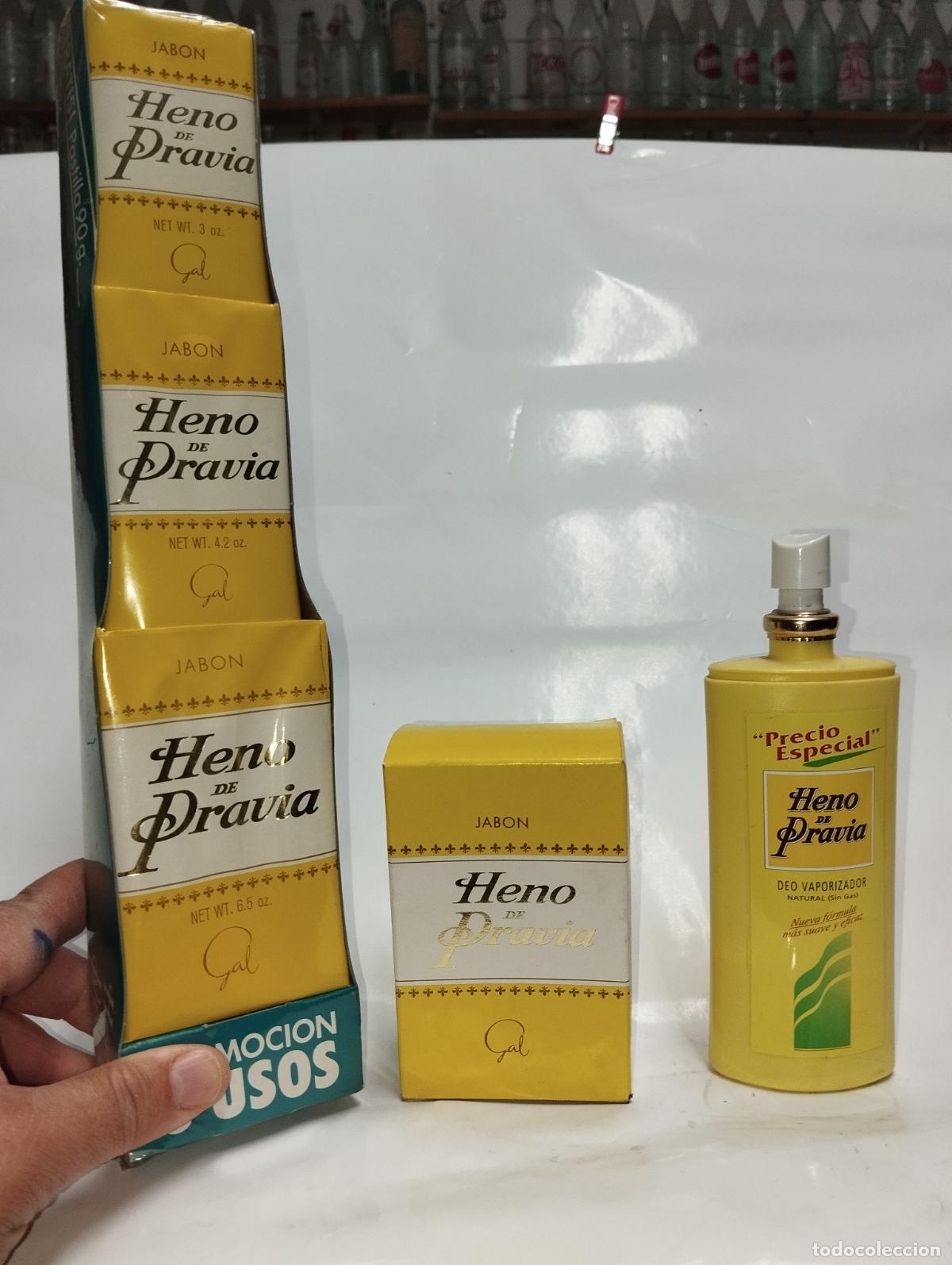 Coleccionismo: LOTE DE PRODUCTOS HENO DE PRAVIA VINTAGE