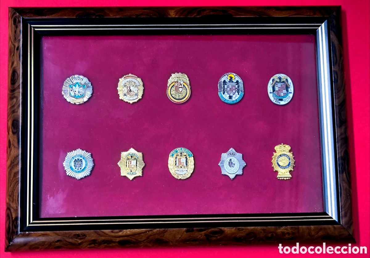 Coleccionismo: CUADRO PLACAS POLICIA NACIONAL ESPA&Ntilde;A