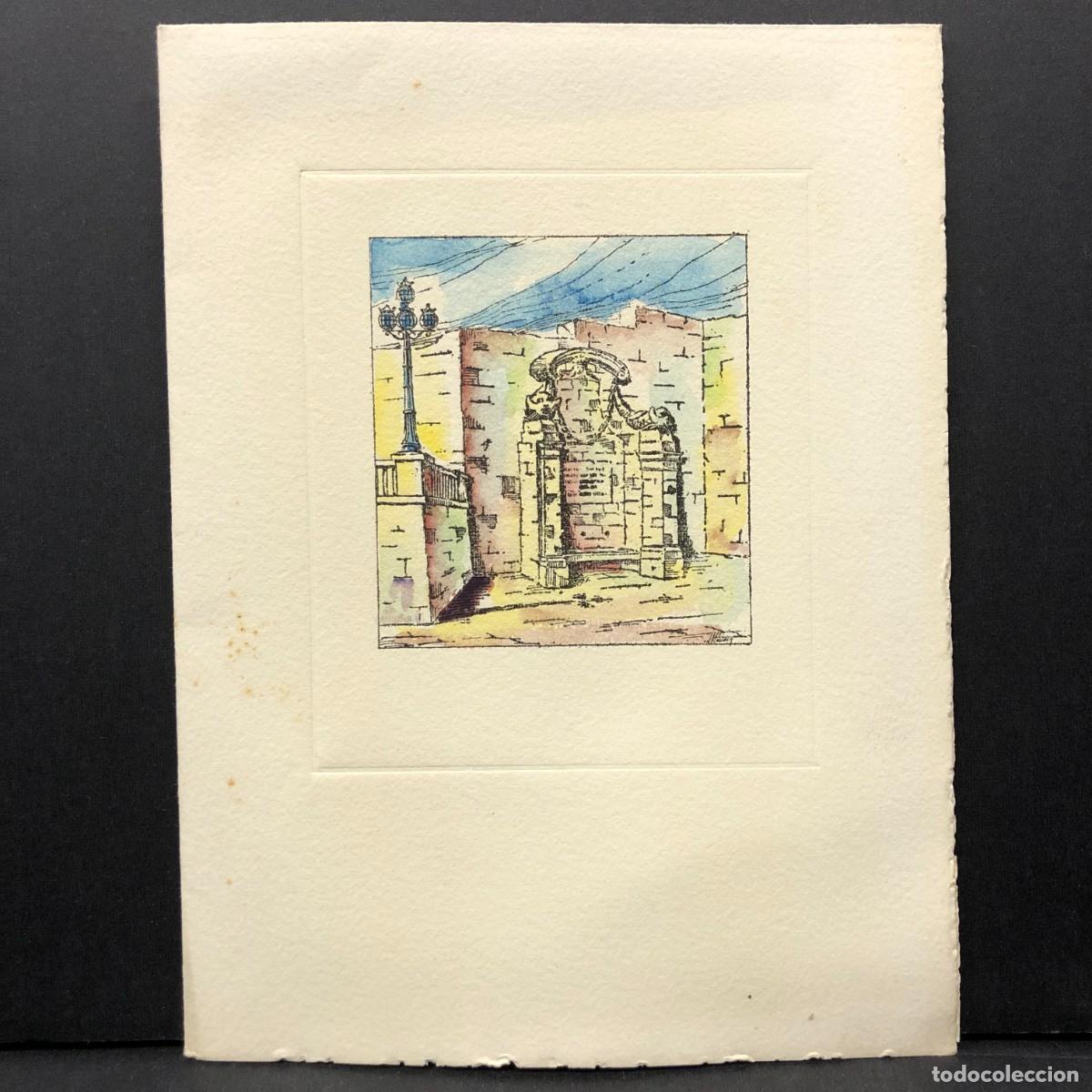 Coleccionismo: FELICITACI&Oacute;N NAVIDAD COLOREADA A MANO - VICENTE ALER - L&Eacute;RIDA 1951 - ANTIGUA FUENTE CATEDRAL / 5326