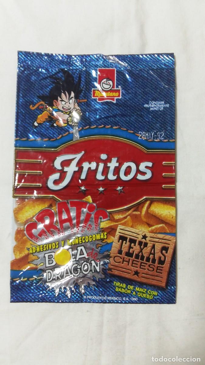 Coleccionismo: Envoltorio/Bolsa Bola de Drag&oacute;n/Dragon Ball, Fritos Texas Cheese, Matutano, Productos Pepsico