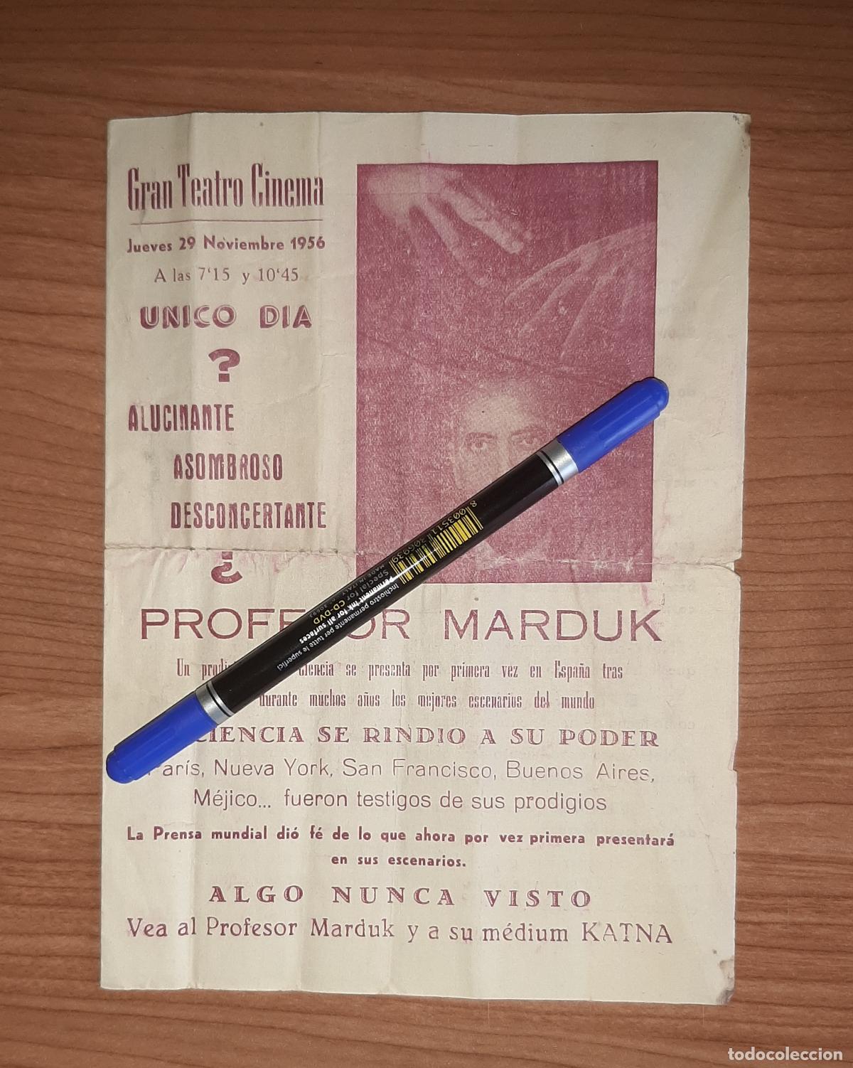 Coleccionismo: PROGRAMA CARAVACA GRAN TEATRO CINEMA 1956 PROFESOR MARDUK Y MEDIUM KATNA