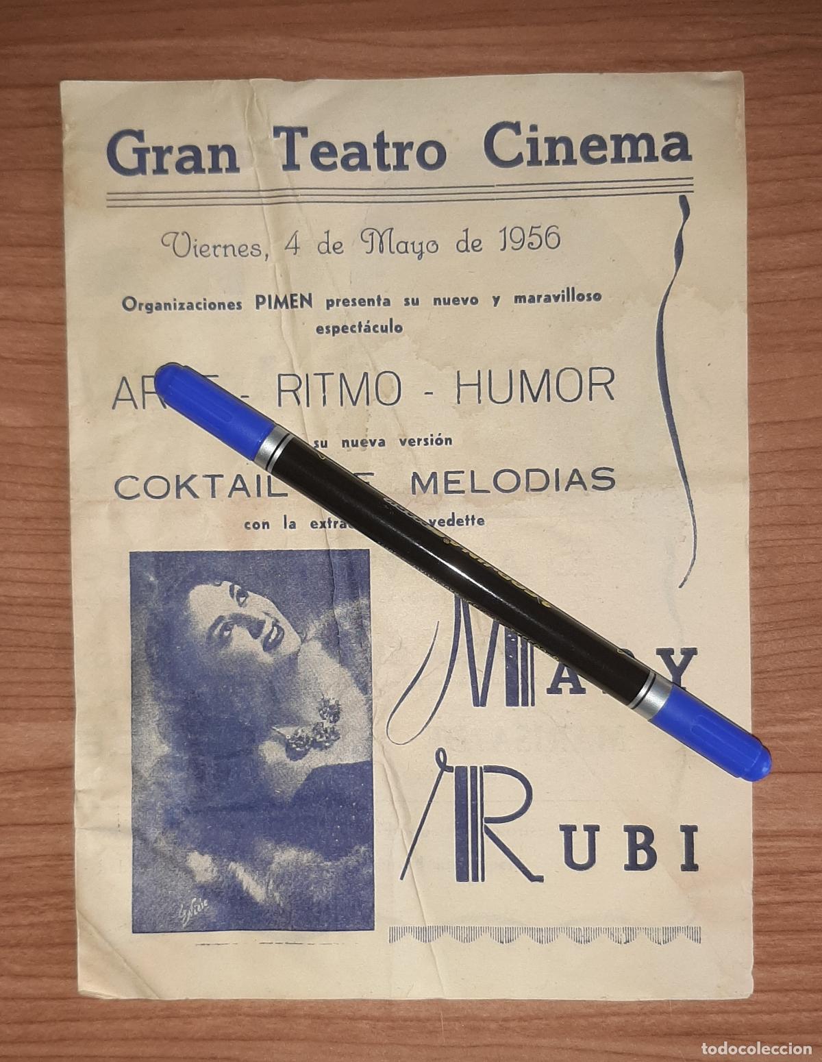 Coleccionismo: PROGRAMA CARAVACA GRAN TEATRO CINEMA 1956 ARTE RITMO Y HUMOR MARY RUBI